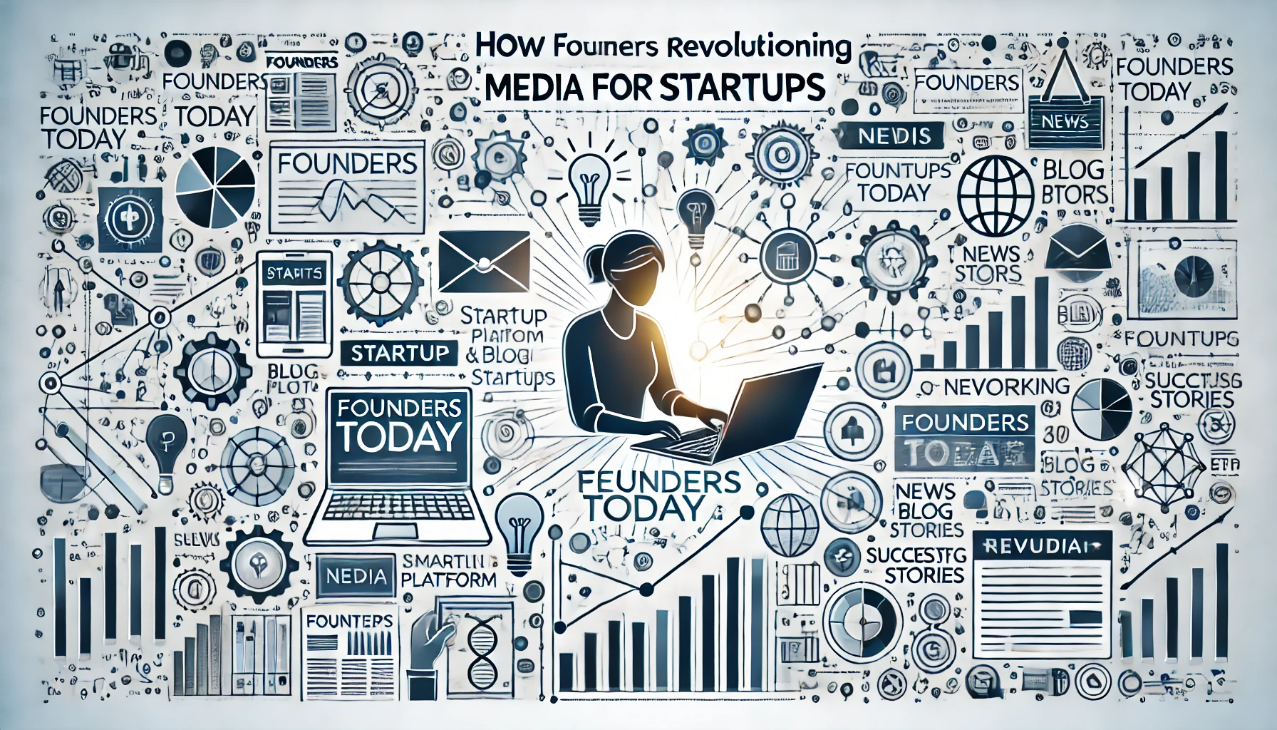 Previsões para 2025: As nuvens estão ficando mais inteligentes DALL·E 2024-10-22 19.58.37 – A rectangular image depicting the concept of how FoundersToday is revolutionizing media for startups. The image should include elements such as a pers