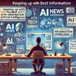 Portais e Blogs que Cobrem o Futuro da IA e a Revolução Digital DALL·E 2024-11-03 13.52.46 – An illustration showing practical tips for keeping up with the best sources of information on artificial intelligence and technological disruptions. T